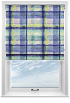 Bluebellgray Tartan, Heather - Twist&Fit Roman Blind